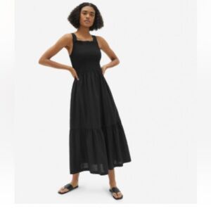 Everlane The Smock Dress, Black, XS